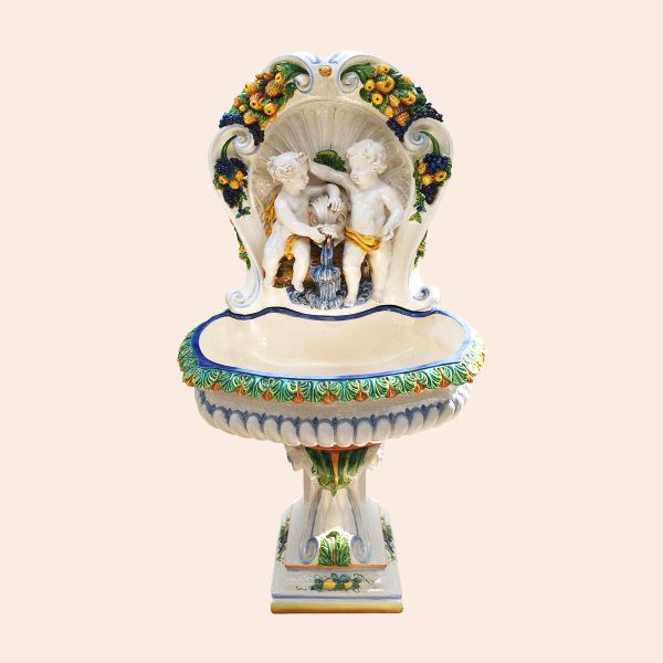 Wall Fountain with Cherubs